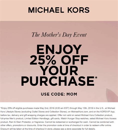 what is the promo code for michael kors|Michael Kors promo code today.